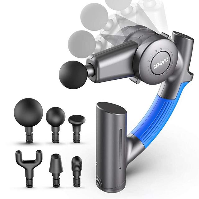 RENPHO R4 Pro Massage Gun with Adjustable Arm, Deep Tissue Percussion Muscle Massager Handheld, Portable Body Massager for Athletes Sore Muscle and Stiffness Back Pain Relief