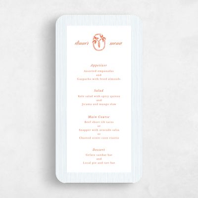 Orange Rounded Wedding Menu - Seychelles