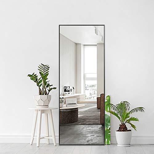 NeuType Rectangle Full Length Mirror Hanging Mirror Wall-Mounted Dressing Mirror (Black (71"x24", Without Stand))