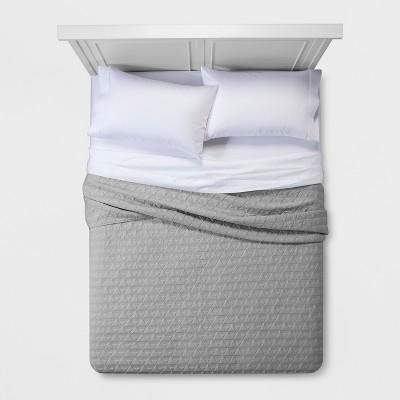 Gray Triangle Stitched Jersey Quilt (King)- Project 62™ + Nate Berkus™