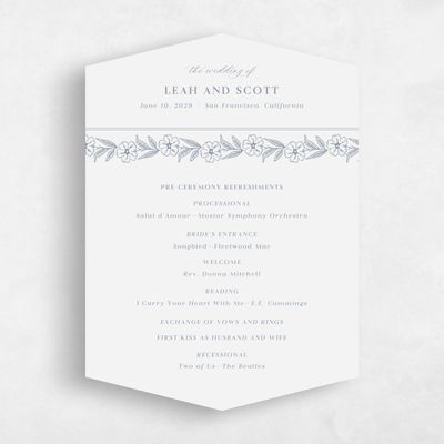 Blue Diamond Wedding Program - Artura