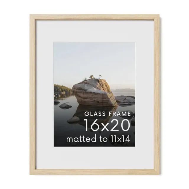 Haus and Hues Oak Picture Frame with Glass, Natural, 16x20