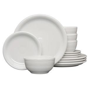 Bistro Coupe 12-Piece Dinnerware Set, Service for 4, White
