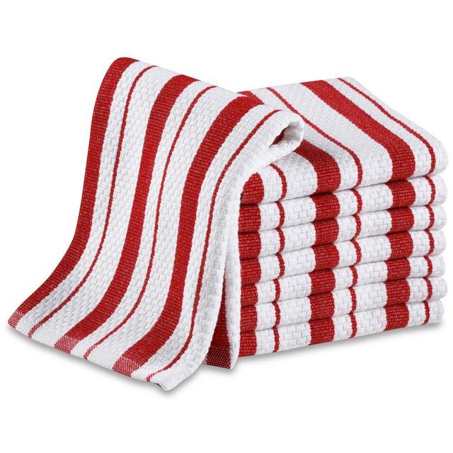 Williams Sonoma Classic Striped Dishcloths, Set of 4, Claret Red