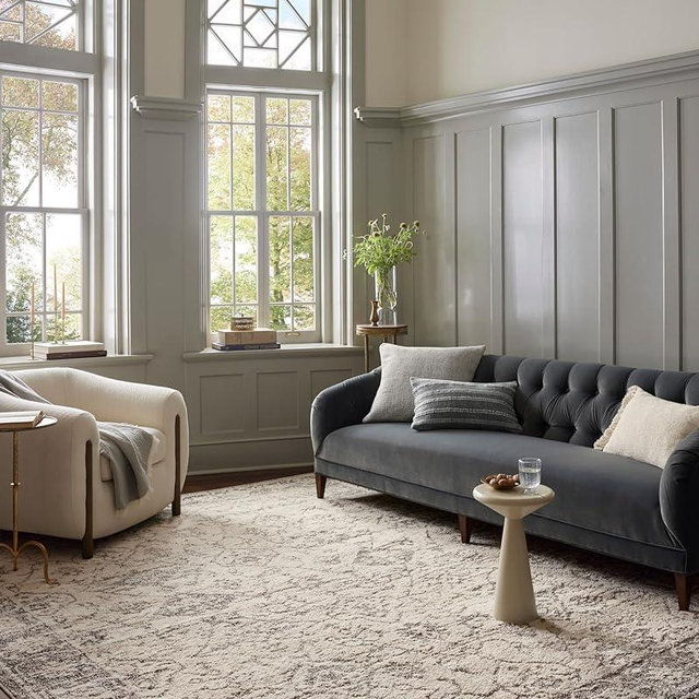 Loloi Magnolia Home by Joanna Gaines Gigi Collection GIG-02 Ivory/Stone 5'-3" x 7'-6" Area Rug