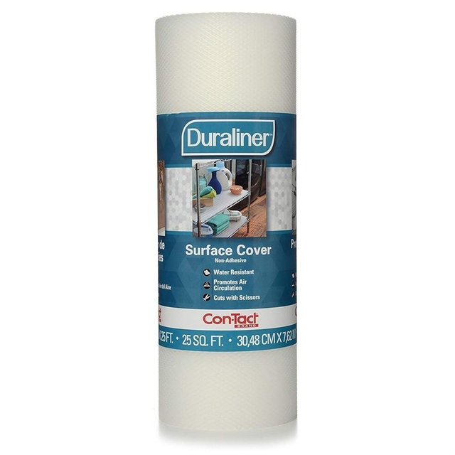 Con-Tact Brand Duraliner Shelf Liner, Non-Adhesive and Multi-Use Drawer Liner, Made of Vinyl, Waterproof Liner, 12" x 25', Diamond Clear