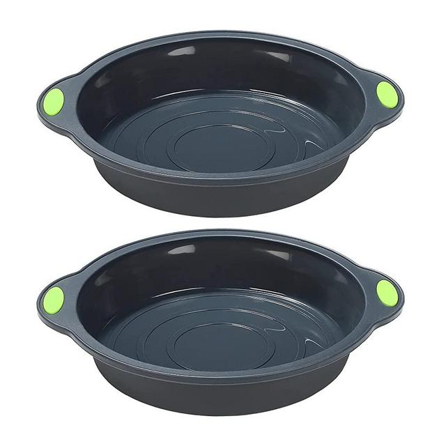 To encounter 9 Inch Silicone Round Cake Pans, Non Stick Silicone Baking Pans Set, Food Grade Silicone Cake Molds, with Metal Reinforced Frame More Strength, Set of 2