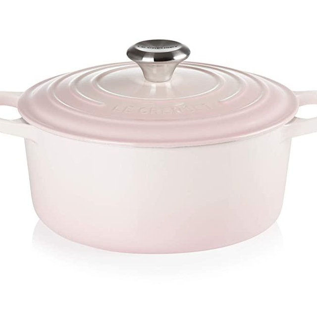 Le Creuset Signature Cast Iron Round Casserole, 4.5 Qt- Shell Pink