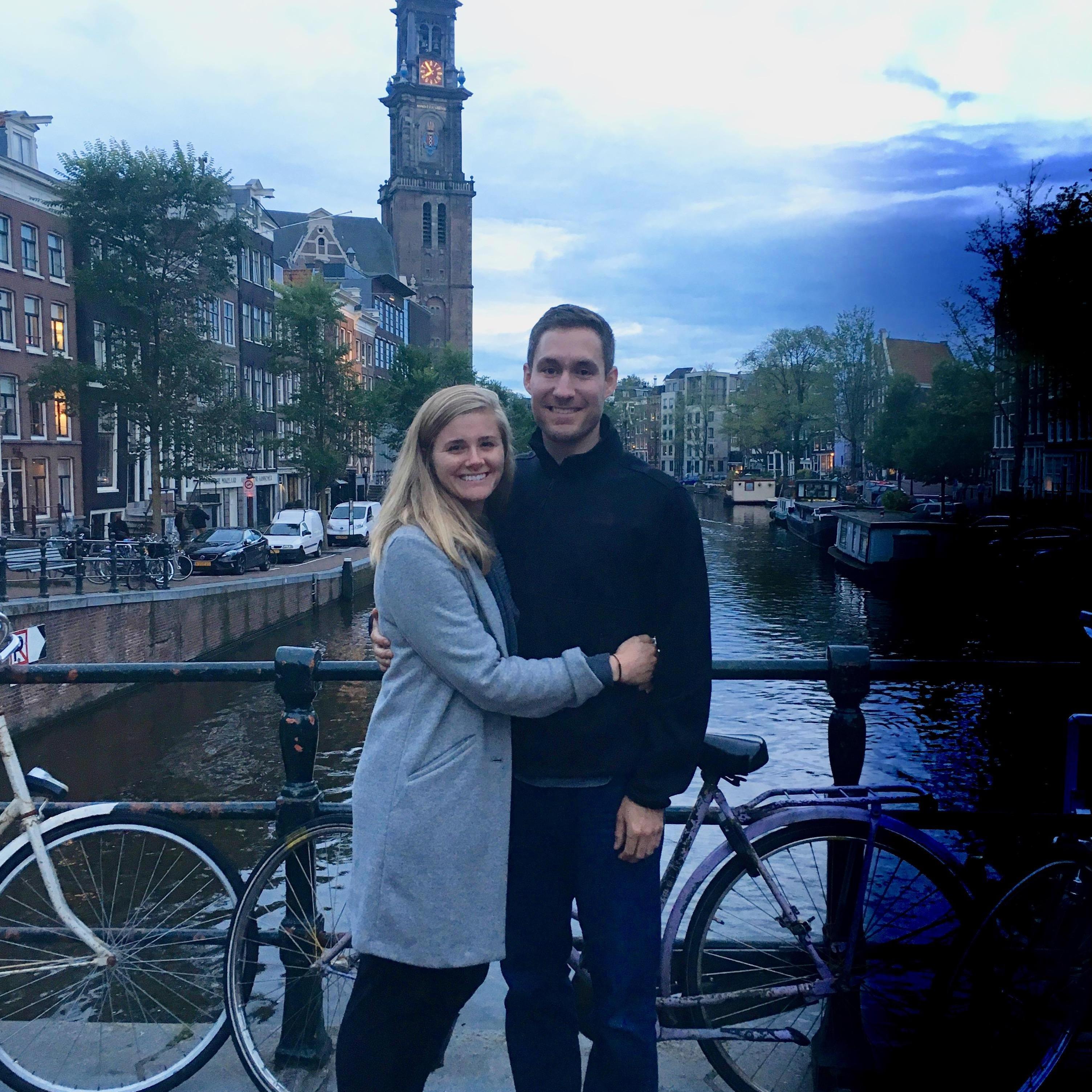 Visiting Amsterdam with Lydia's sister and MOH, Maddie