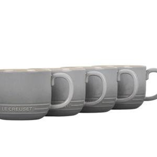 San Francisco Mugs, Set of 4 Mist Gray Color