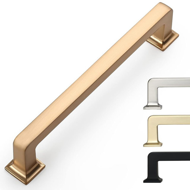 9BUILD 6 Pack 5 Inch Cabinet Handles - Champagne Bronze Cabinet Pulls for Kitchen & Dresser Drawers
