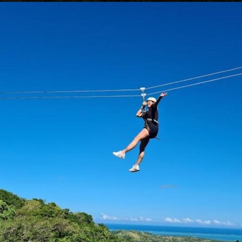 Zip lining in Fiji