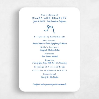 White Rounded Wedding Program - Camarine