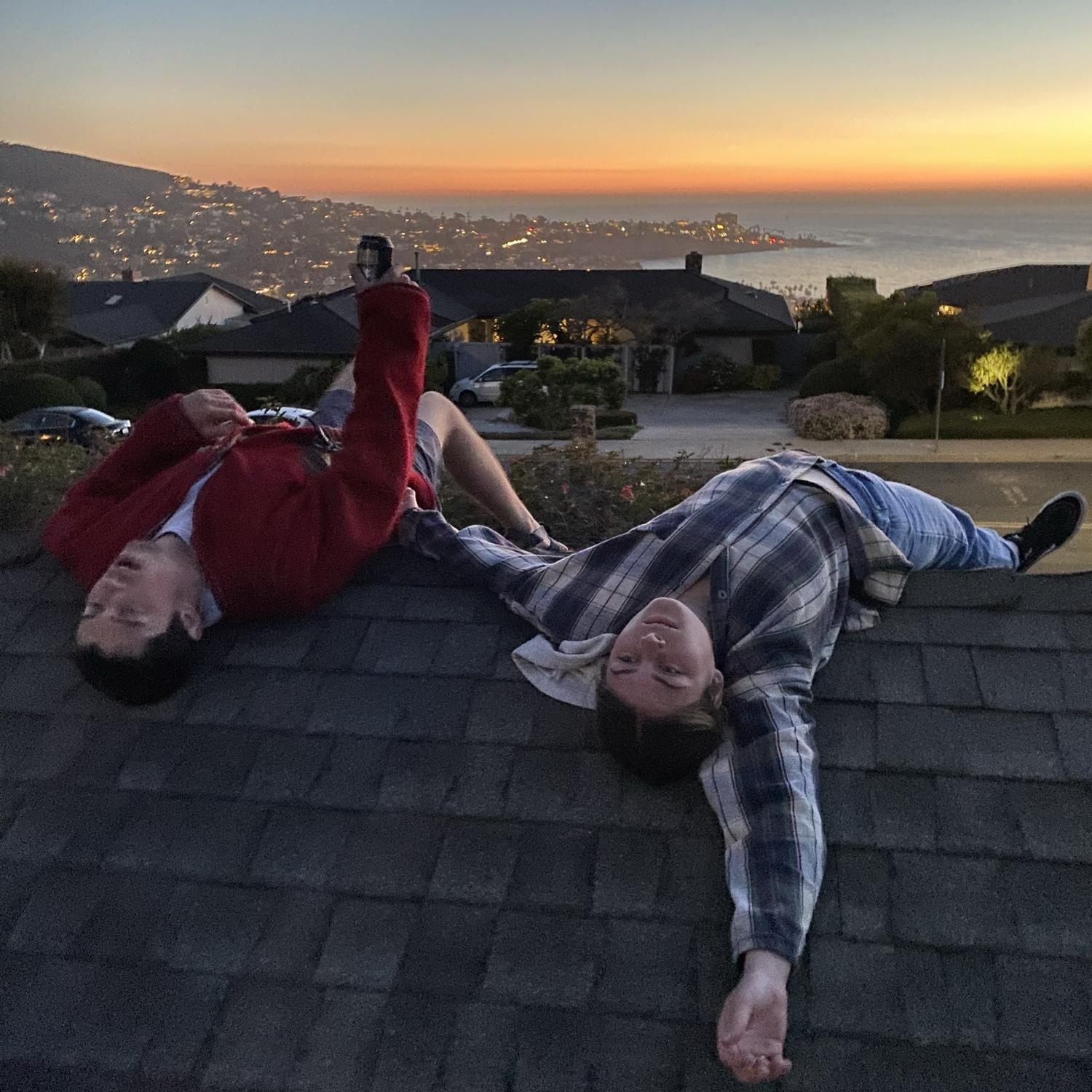 These were the early days! Sunsets on the roof of the infamous port house