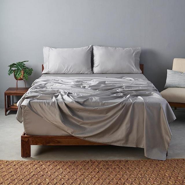 Weddingly CEA certified 100% Giza egyptian cotton sheets|4 piece set|Accredited Gold seal|Deep pocket|Extra Long staple|Sateen Weave|5 star Luxury|High fabric strength,Uniform &soft| (King,Light Gray)