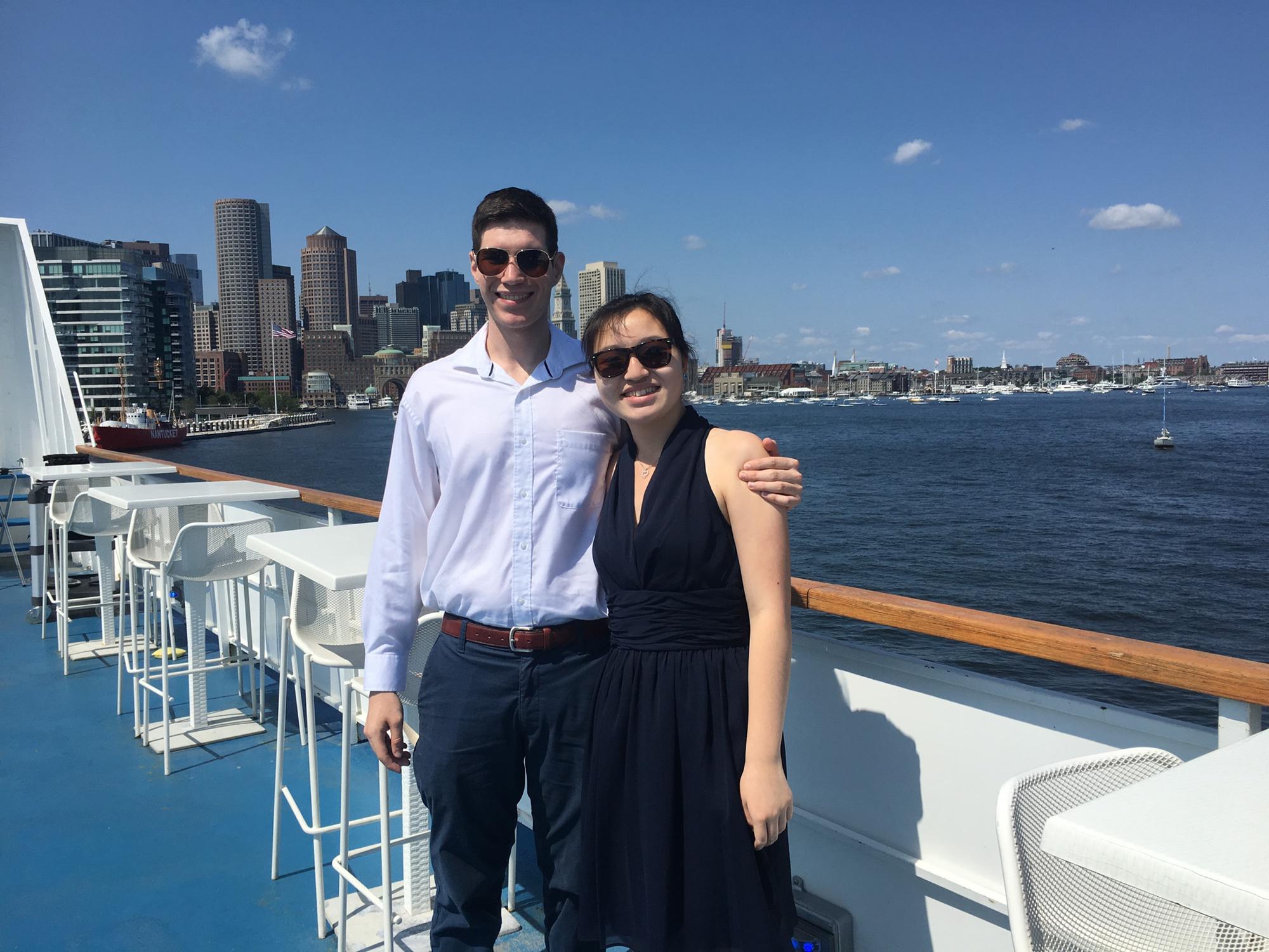 Photo taken from a boat cruise in the Boston Harbor