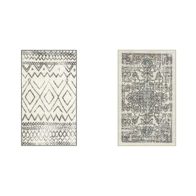Maples Rugs Abstract Diamond Modern Distressed Kitchen Rugs Non Skid Accent Area Floor Mat, 1'8 x 2'10, Neutral & Distressed Tapestry Vintage Kitchen Rugs Non Skid Accent Area Floor Mat, 1'8 x 2'10