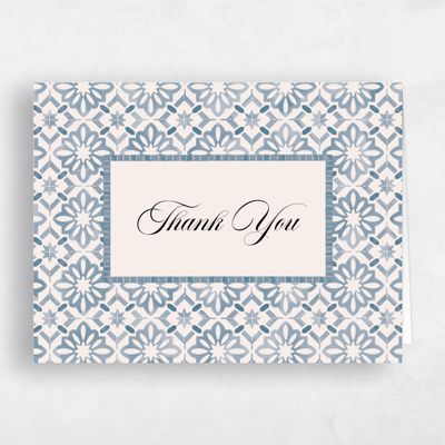 Blue Geometric Wedding Thank You - Anafi Landscape