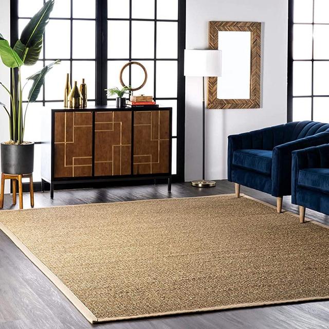 nuLOOM Elijah Natural Seagrass Farmhouse Area Rug, 5' x 8', Beige