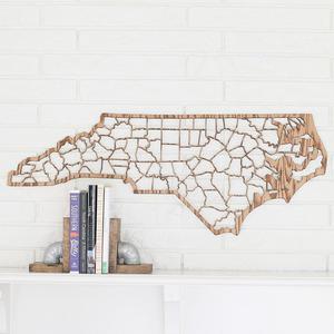North Carolina County Map Wall Art