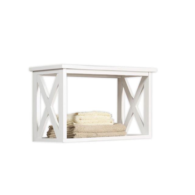 X-Frame Bathroom Wall Shelf in White