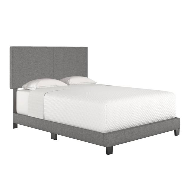 Queen Monroe Linen Upholstered Platform Bed Frame Gray - Eco Dream