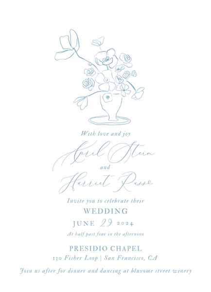 Keole Classic | Dusty Blue | Zola Wedding Invitations