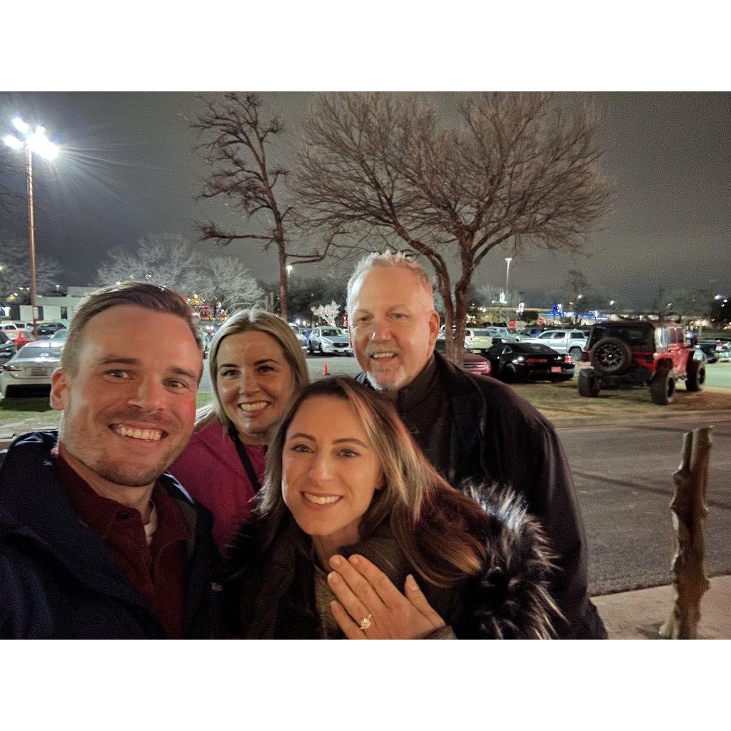 Bethany and Brent (Caleb's sister and brother in law) celebrated our engagement the night it happened