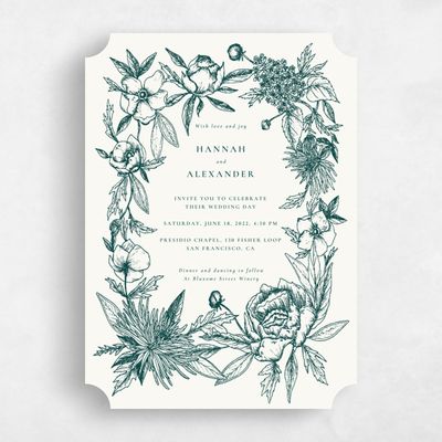 Green Ticket Wedding Invitation - Kianna