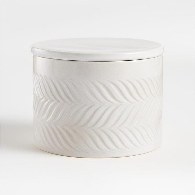 Fern Small White Ceramic Canister