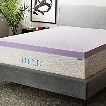 LUCID 3-inch Gel Memory Foam Mattress Topper - Full