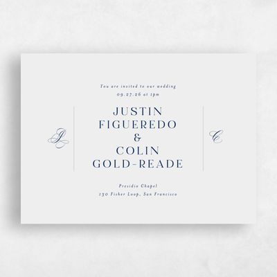 Grey Elegant Wedding Invitation - Cortona Landscape