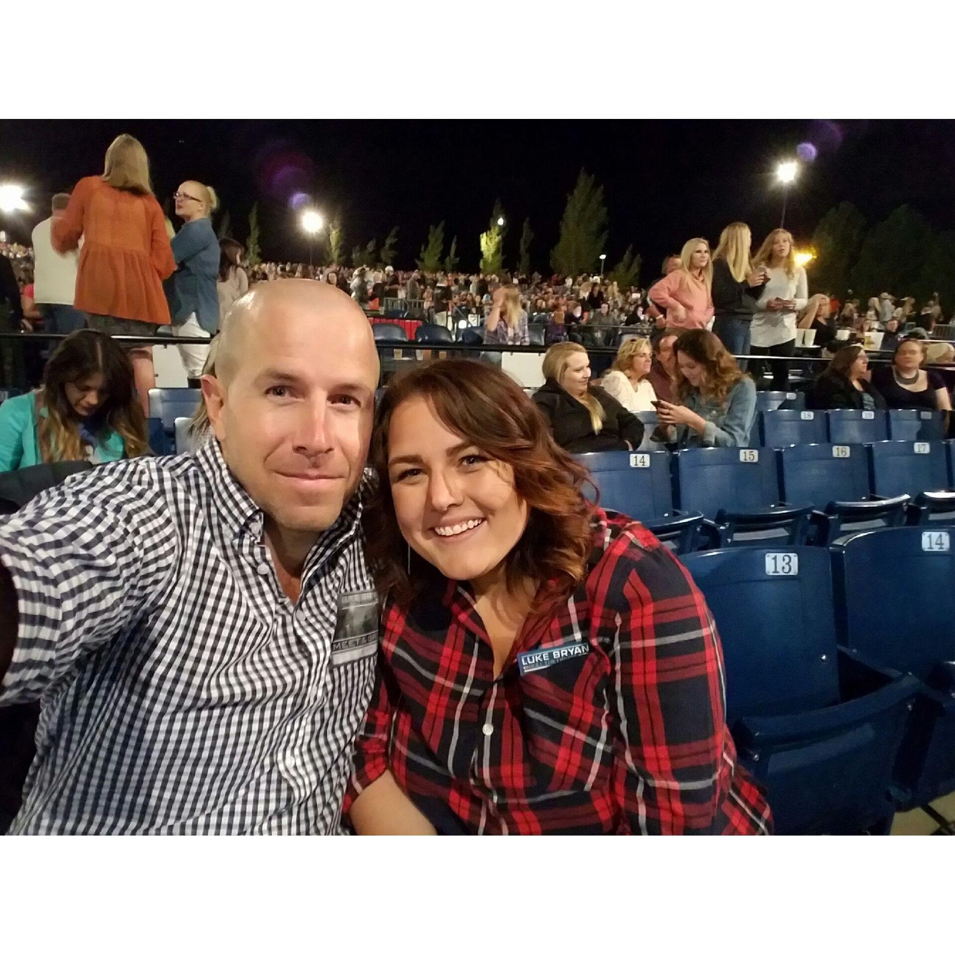 Probably the first photo we took together on one of our first few dates: seeing Luke Bryan!