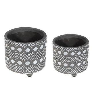 2 Pc Cement Round Planter