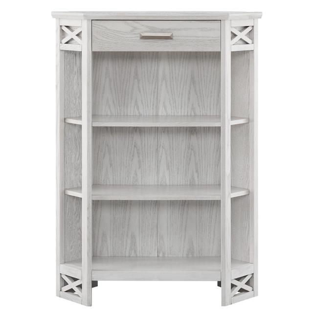 Leick Home Mantel Corner Bookcase in Weathered White