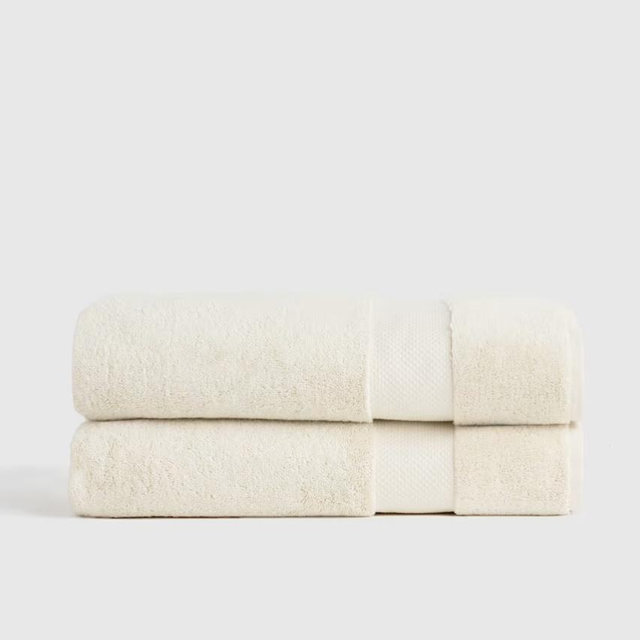 Turkish Ultra Luxe Plush Bath Sheet (Set of 2) in Ivory (4 total)