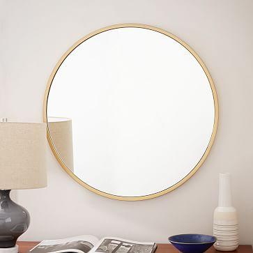 Metal Frame Round Mirrors (30" Gold)
