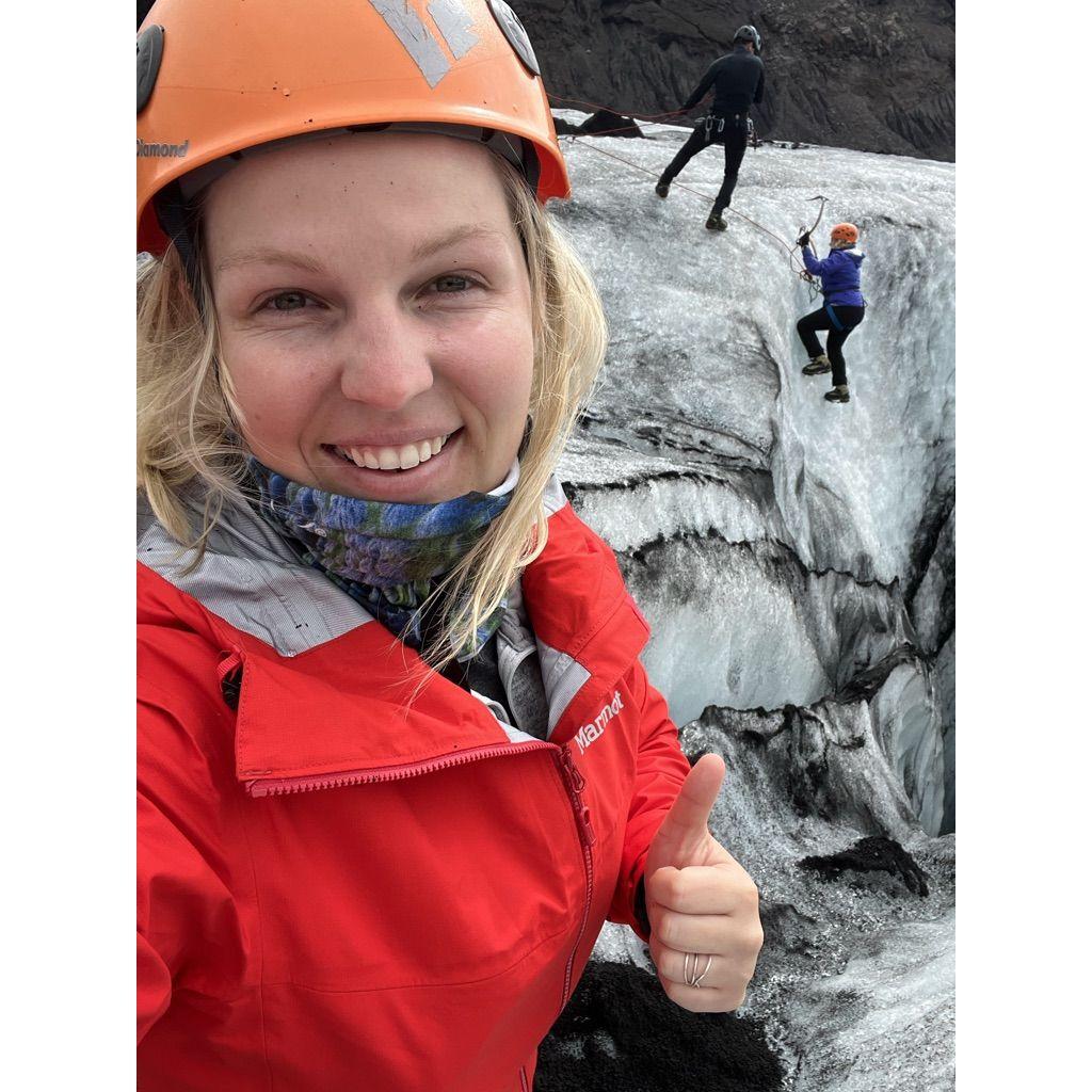 2022 glacier rappelling in Iceland at the Sólheimajökull Glacier on our "summer" vacation!