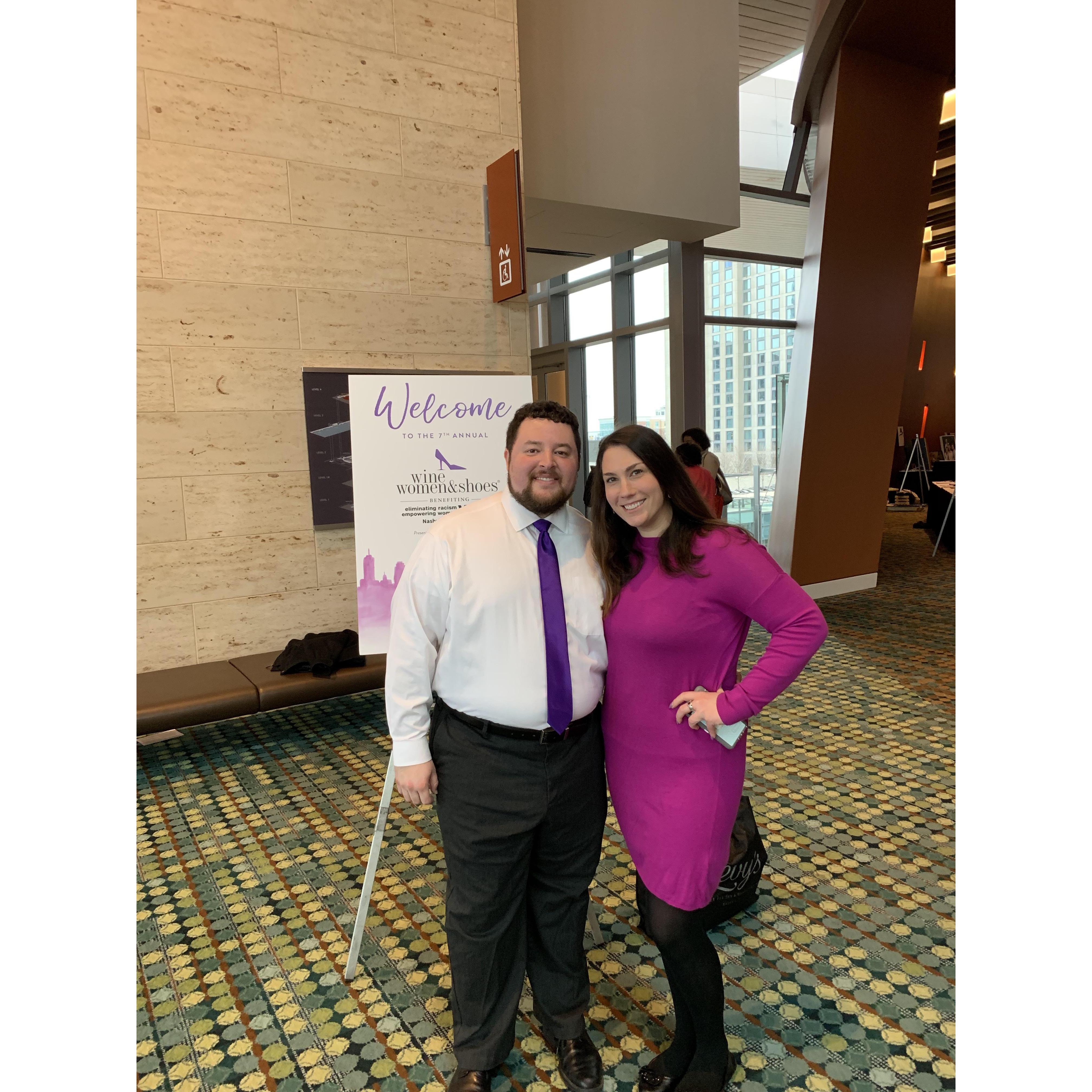 Jacob was Sole Man supporting the YWCA with Marci