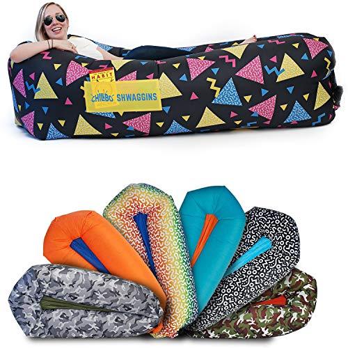 Chillbo Shwaggins Inflatable Couch – Cool Inflatable Chair. Upgrade Your Camping Accessories. Easy Setup is Perfect for Hiking Gear, Beach Chair and Music Festivals.