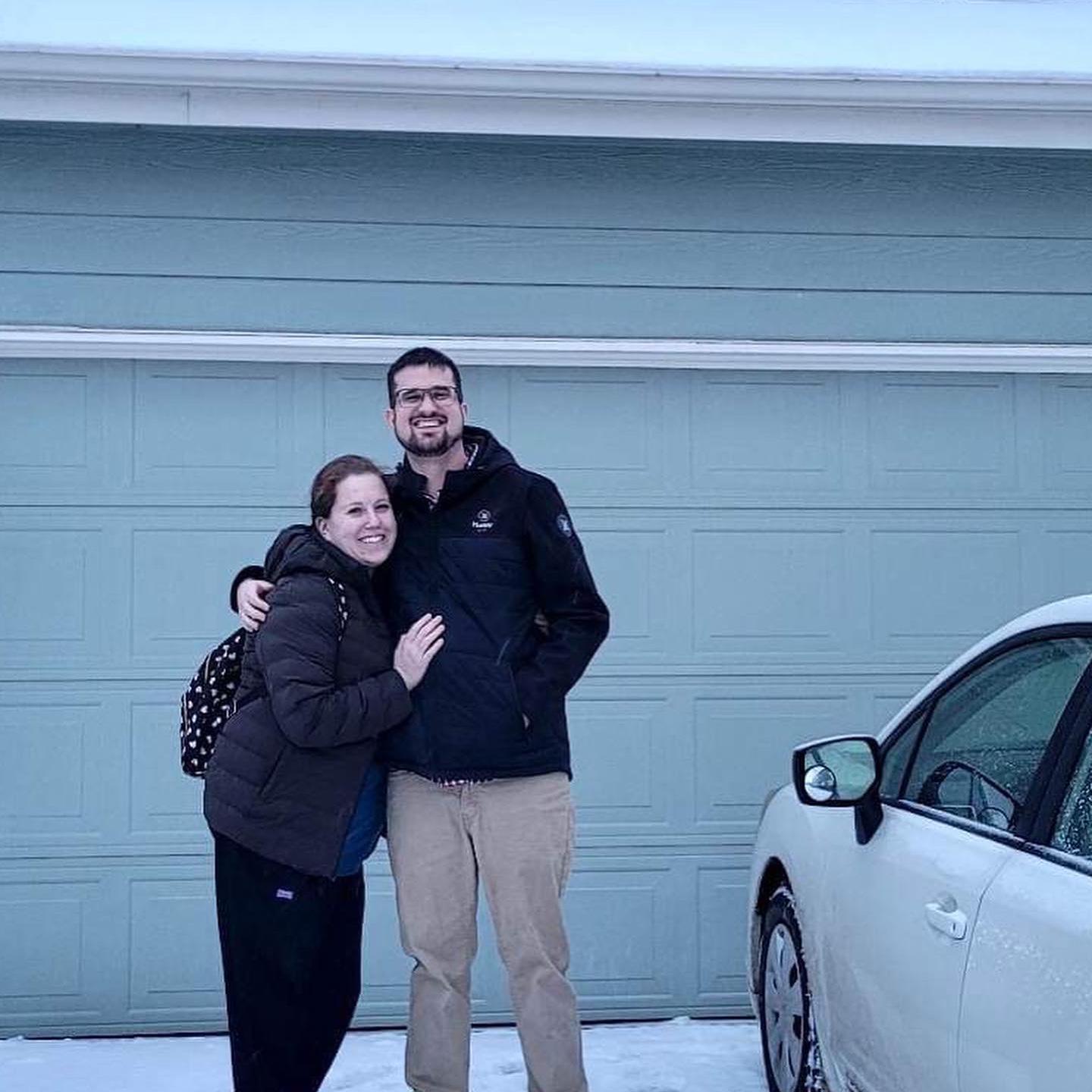 Outside of our house right after we closed.
