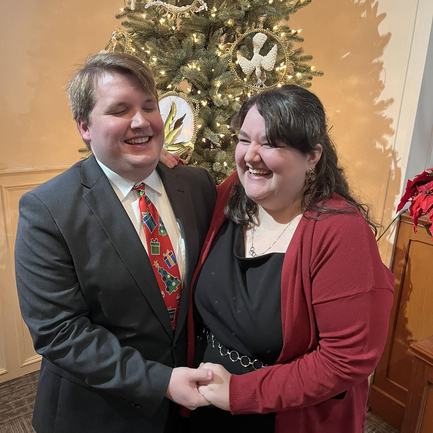 This was the first Christmas that they spent together and before this photo was taken the bride and groom performed in a Christmas cantata