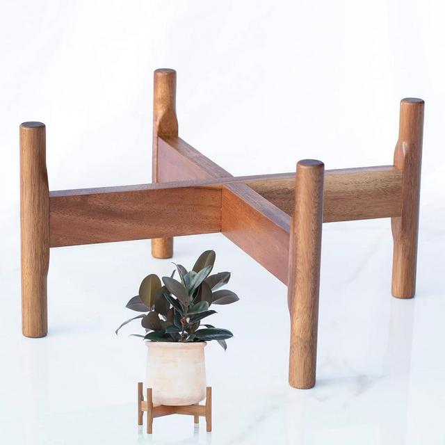 Macaw on Kapok Wood Plant Stand,Fits 8 10 12 to 14 inch Plant Pot,Acacia Solid Wood,Planter Stands for Indoor Plants,Outdoor Planter Large,Modern Plant Holder,Mid Century Plant Stand,Flower Pot Stand