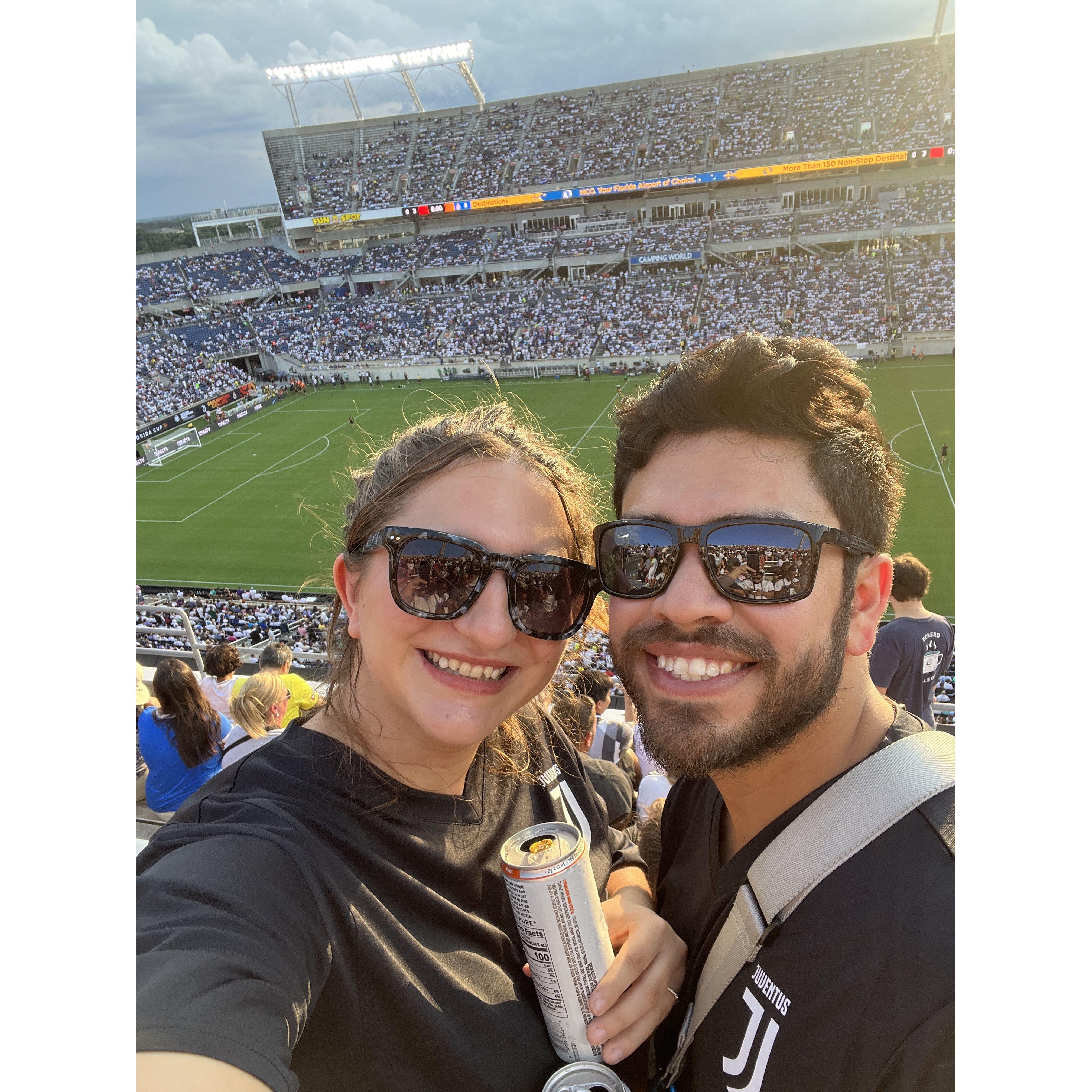 First soccer game together! Watching what we both love