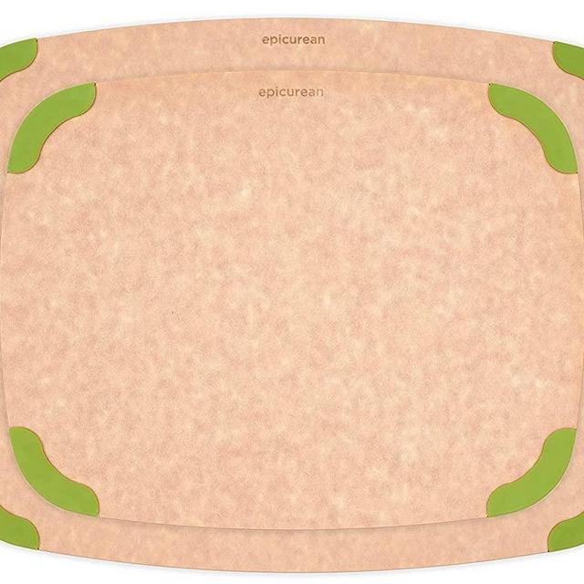 Epicurean Nonslip Cutting Board Set, Two Pack - 15" X 11" and 11.5" X 9" (Natural/Green), Durable, Nonporous, Knife Friendly, Reversible, Dishwasher Safe, Eco-Friendly, Made In USA