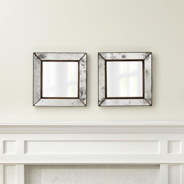 Dubois Small Square Wall Mirrors, Set of 2