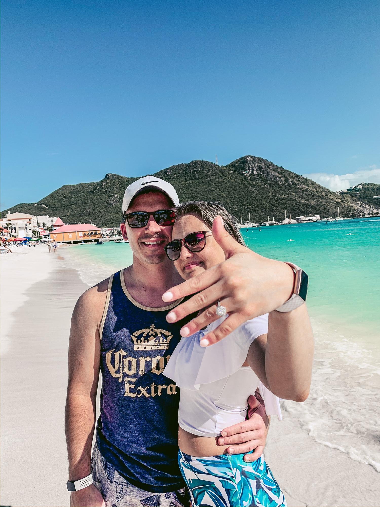 Engaged on St. Maarten beach! 💍 3/5/2020