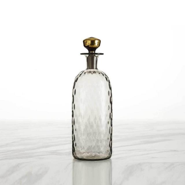 Hand-Blown Diamond Whiskey Decanter, Tall
