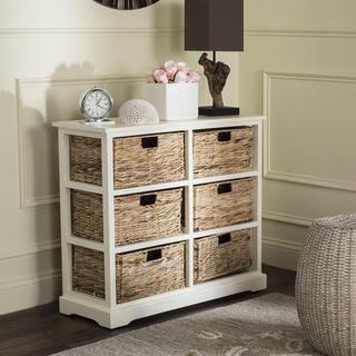 Safavieh Keenan 6 Wicker Basket Storage Chest Distressed White