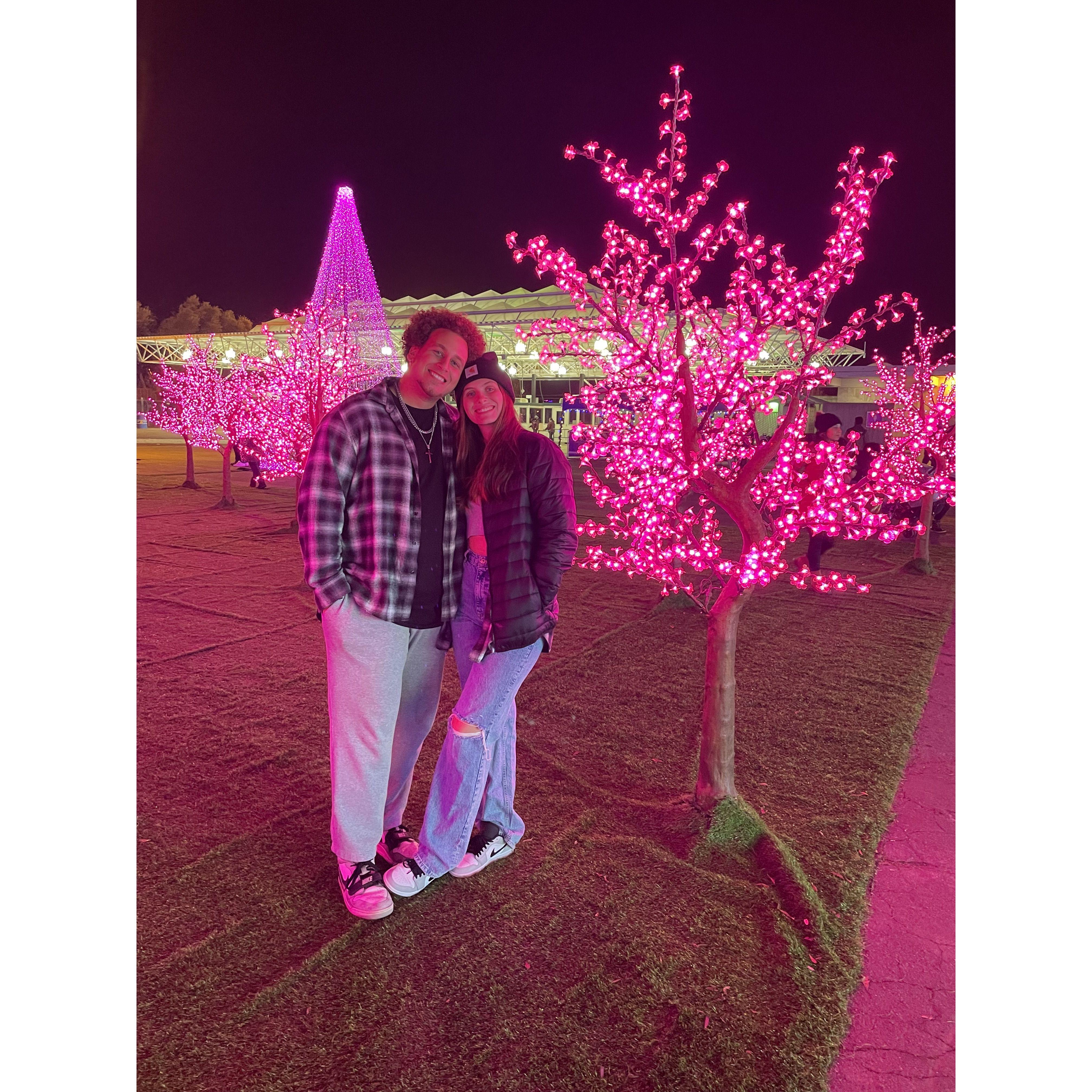 This was our first time going to Winter Wonderland together! It was so fun seeing all of the Christmas lights and going on all the rides.